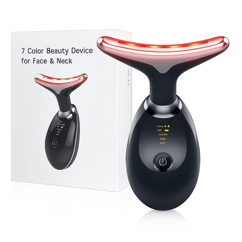 Neck Massager Beauty Device with 7-Color Light Therapy for Neck Wrinkle Care