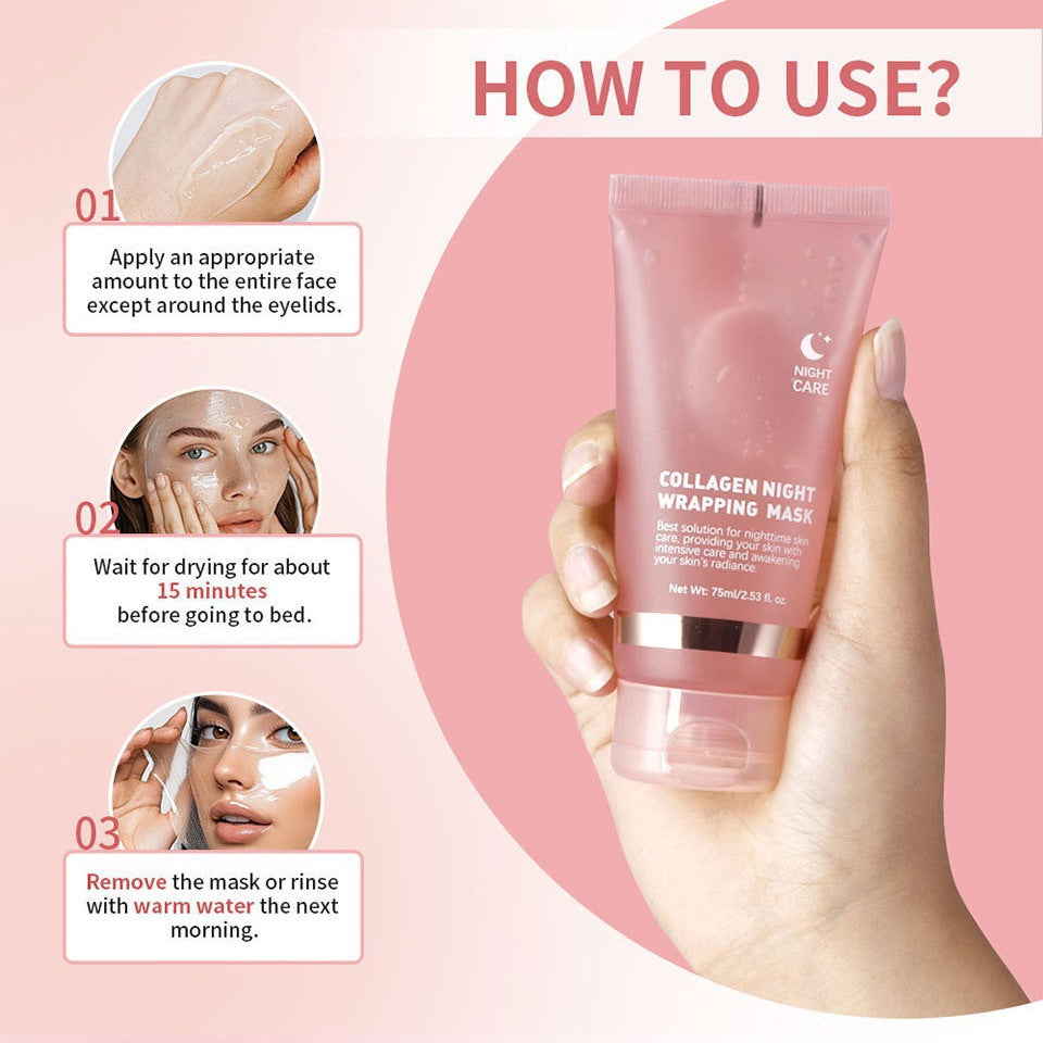 Collagen Night Wrapping Mask Facial Hydrating Moisturizing Peel-Off Mask