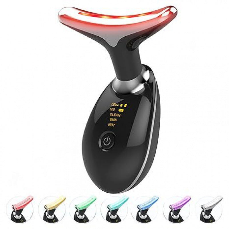 Neck Massager Beauty Device with 7-Color Light Therapy for Neck Wrinkle Care